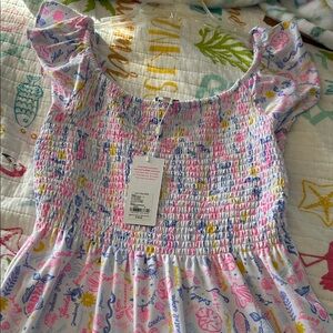 Lilly Pulitzer Multicolor Smocked Dress/ multi summer serenade  size small NWT